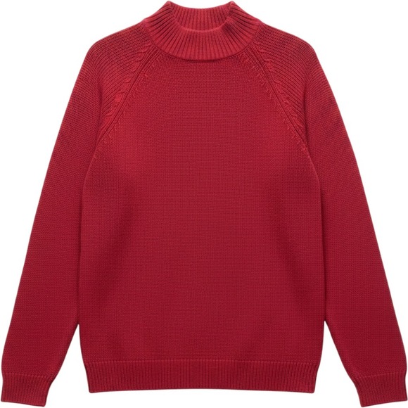 J.Crew Other - J.Crew Mens Maroon Cotton Mock Roll Neck Shaker Stitch Sweater Size L NWT Heavy